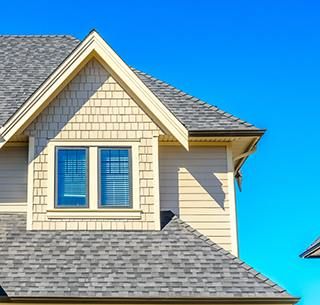 New asphalt shingle roof on a residential home